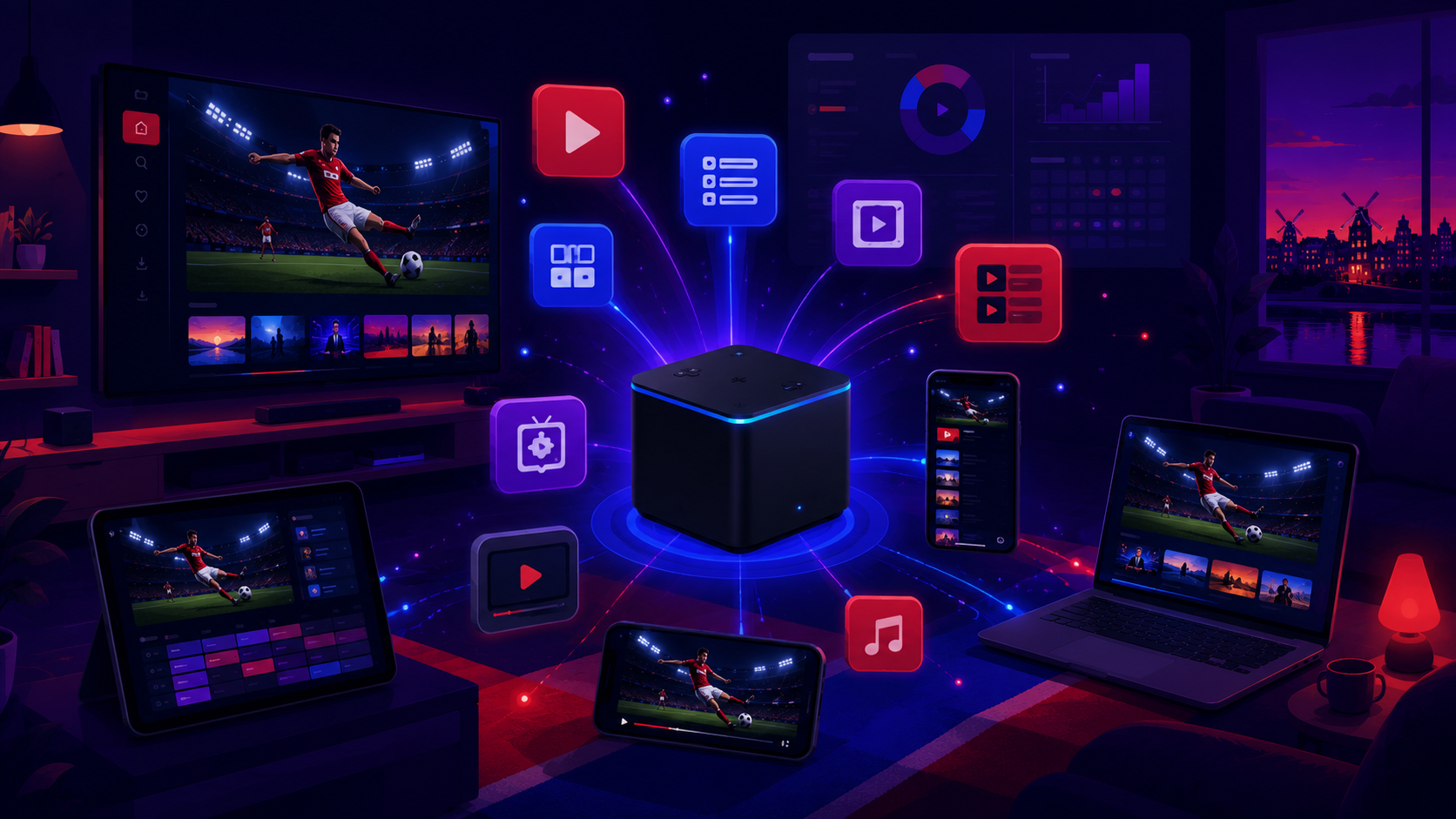Dutch IPTV op Fire TV Cube aansluiten met ethernet en HDMI voor 4K