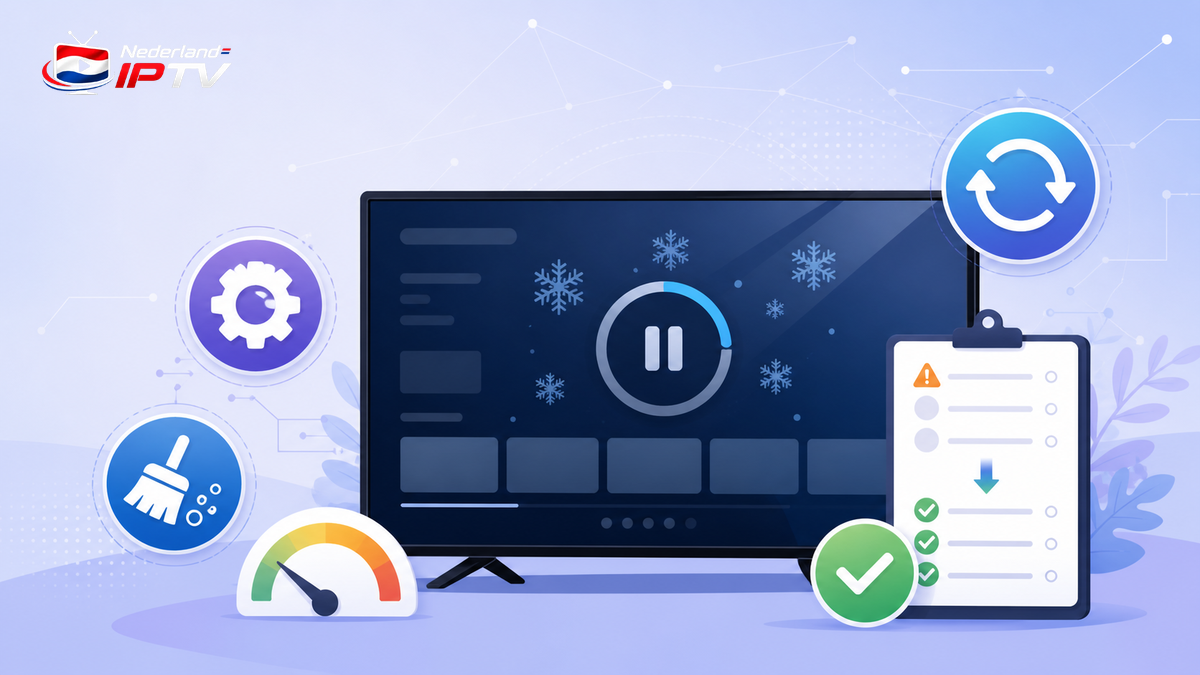 IPTV app crasht met bevroren tv-scherm, cache, update, geheugentest en herstelchecklist