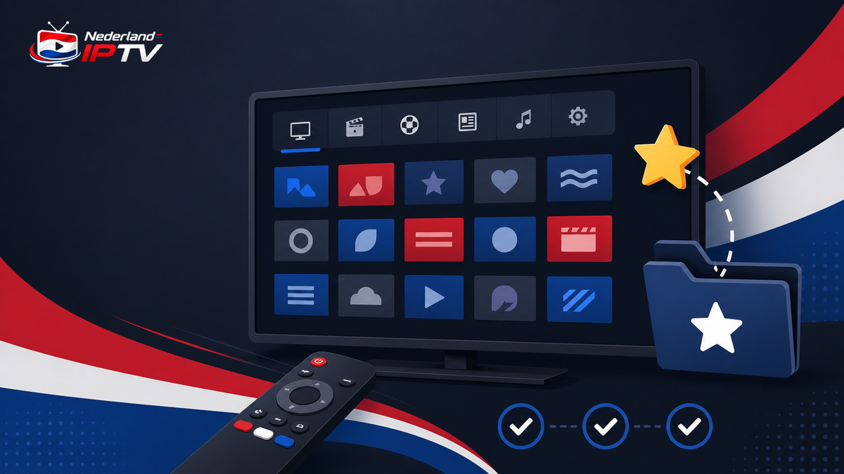 IPTV favorieten instellen met zendertegels, categorieën, afstandsbediening en sterrenmap