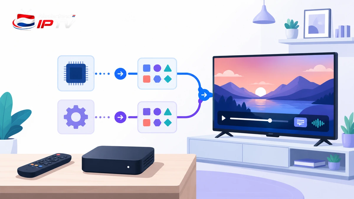 IPTV videospeler instellen met televisie, spelerkeuze, hardwaredecoder, codec en ondertiteling