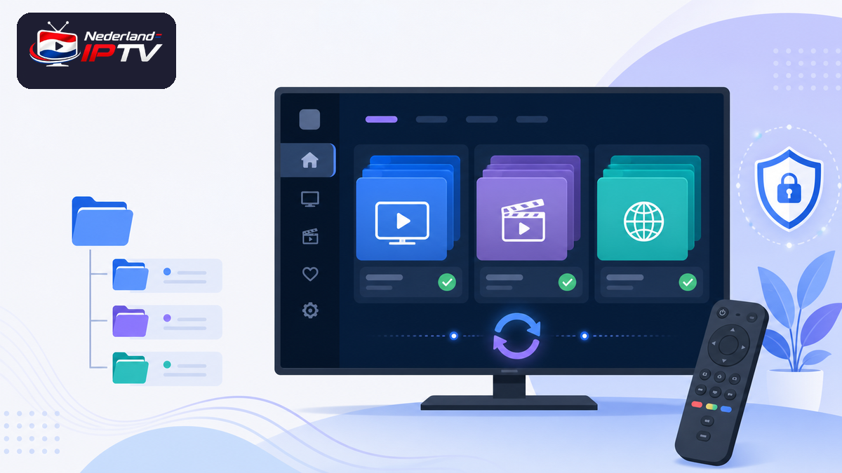 Meerdere playlists IPTV beheren met aparte mappen, synchronisatie en veilige profielen
