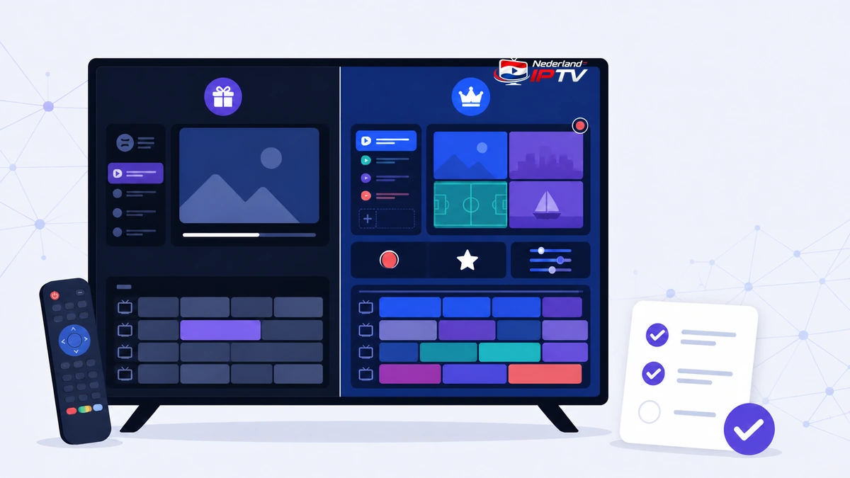 TiviMate Premium en gratis versie vergeleken op televisie