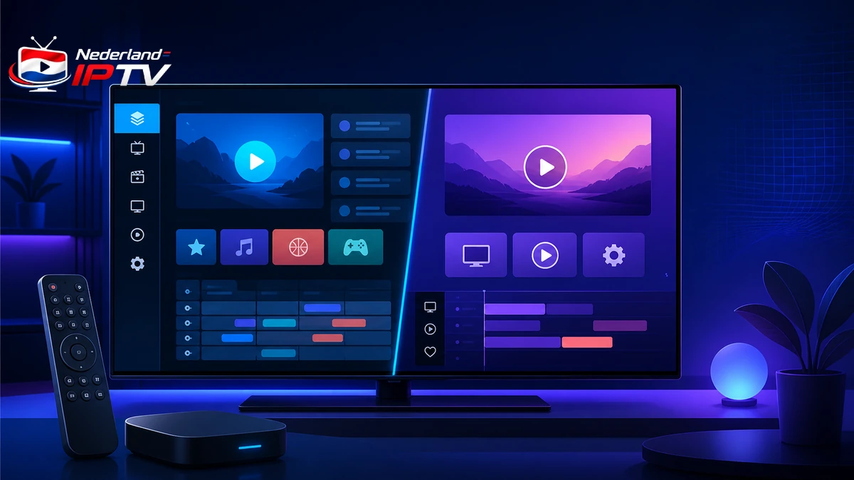 XCIPTV versus IBO Player vergeleken op een smart-tv