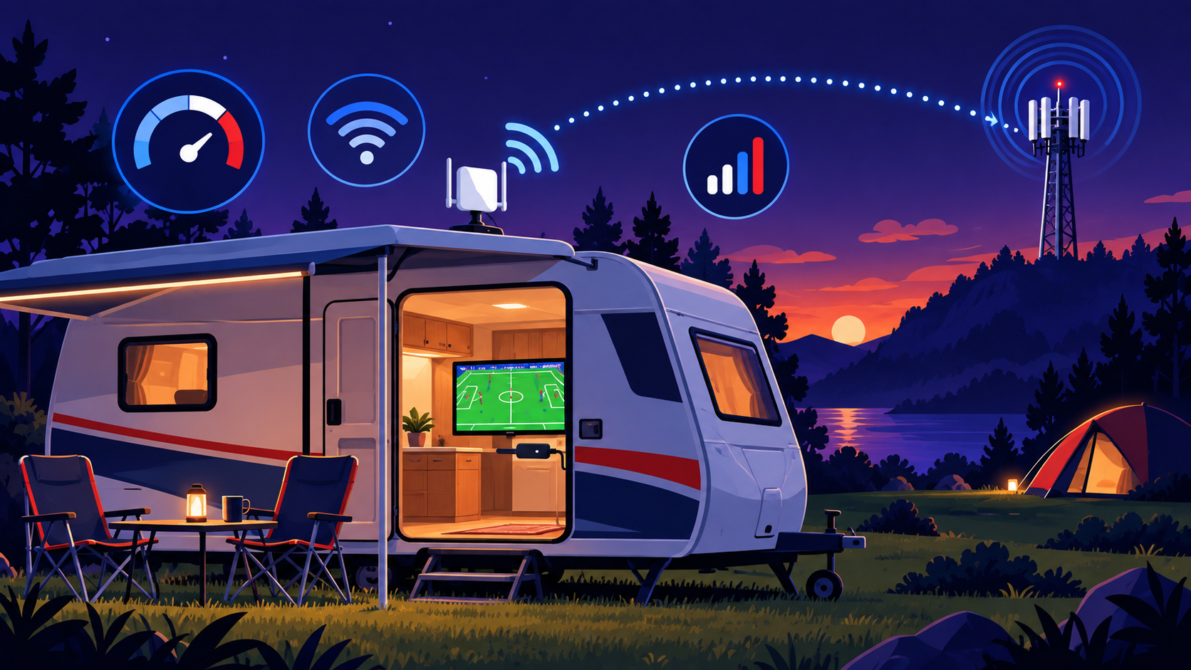 IPTV op de camping kijken in een caravan via 4G router en streamingstick